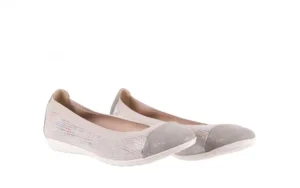 Baleriny -018 1831-5 Lt. Grey Off White Silver 018534, Biały/Szary, Skóra naturalna | Bayla Online