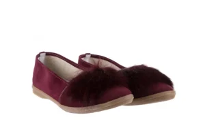 Baleriny -076 1626 Z Bordo, Skóra naturalna | Bayla New