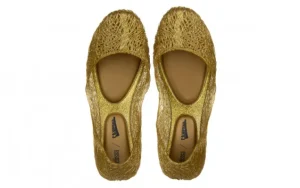 Baleriny Campana Flow Ad Gold 010427, Złoty, Guma | Melissa Discount