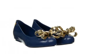 Baleriny Dora III Ad Blue Gold 010431, Granatowy, Guma | Melissa Clearance