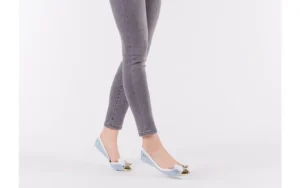 Baleriny T&G Fashion 11-102 Light Blue, Niebieski/ Biały, Guma | TG Discount