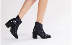 Botki 161 050 0021 3024 Navy Print 161166, Granat, Skóra naturalna lakierowana | Bayla Outlet