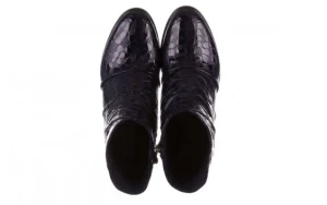 Botki 161 050 0021 3024 Navy Print 161166, Granat, Skóra naturalna lakierowana | Bayla Outlet