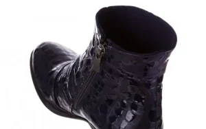 Botki 161 050 0021 3024 Navy Print 161166, Granat, Skóra naturalna lakierowana | Bayla Outlet