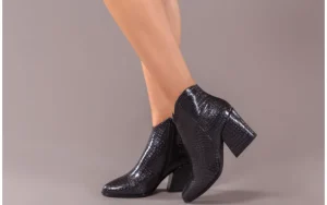 Botki -194 9621 1784 Szary 194005, Skóra naturalna lakierowana | Bayla New