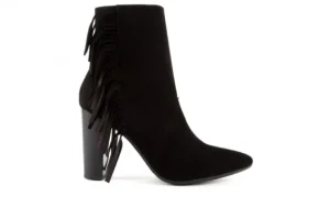 Botki -128 2005 147 Zamsz Czarny, Skóra naturalna | Bayla Fashion