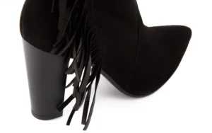 Botki -128 2005 147 Zamsz Czarny, Skóra naturalna | Bayla Fashion