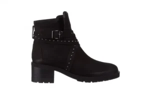 Botki -161 077-41464 Black Nubuck, Czarny, Skóra naturalna | Bayla Hot