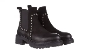 Botki -161 050-0504 Black Nubuck, Czarny, Skóra naturalna | Bayla Sale