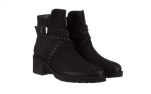 Botki -161 077-41464 Black Nubuck, Czarny, Skóra naturalna | Bayla Hot