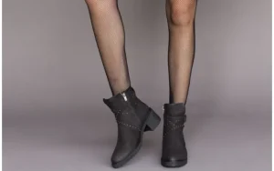 Botki -161 077-41464 Black Nubuck, Czarny, Skóra naturalna | Bayla Hot