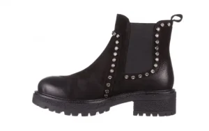 Botki -161 050-0504 Black Nubuck, Czarny, Skóra naturalna | Bayla Sale
