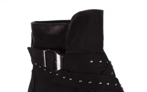 Botki -161 077-41464 Black Nubuck, Czarny, Skóra naturalna | Bayla Hot