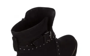 Botki -161 077-41464 Black Nubuck, Czarny, Skóra naturalna | Bayla Hot