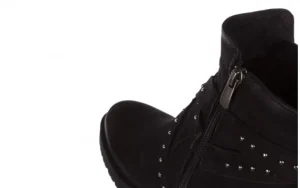 Botki -161 077-41464 Black Nubuck, Czarny, Skóra naturalna | Bayla Hot