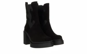 Botki -159 4834 003-F Czarny Welur 159181, Skóra naturalna | Bayla Discount