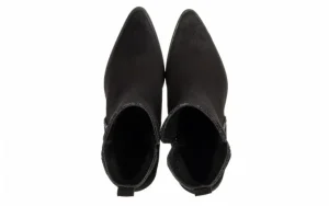 Botki -159 4916 003-F Czarny Welur 159182, Skóra naturalna | Bayla Discount