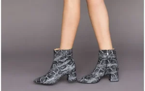 Botki -188 006 Jaszczurka Szary, Skóra naturalna | Bayla Online