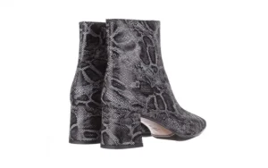 Botki -188 006 Jaszczurka Szary, Skóra naturalna | Bayla Online