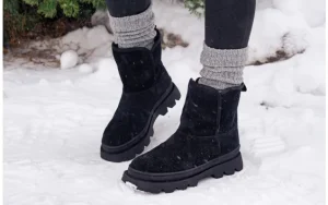 Botki -161 031 Jordy 001 Srt 55 Black Suede 161655, Czarny, Skóra naturalna | Bayla Sale