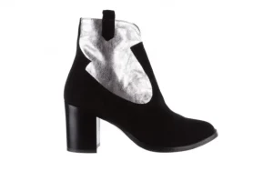 Botki -097 32 Kowbojki Czarno-Srebrne, Skóra naturalna | Bayla Discount