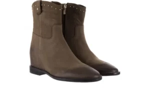 Botki -170 2126 Oliwkowe Botki, Skóra naturalna | Bayla Sale