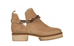 Botki -159 4227 001-P Beż Welur 159030, Skóra naturalna | Bayla Online