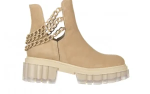 Botki -159 3954 001-P Beż Welur 159026, Beż, Skóra naturalna | Bayla Clearance