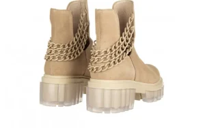 Botki -159 3954 001-P Beż Welur 159026, Beż, Skóra naturalna | Bayla Clearance