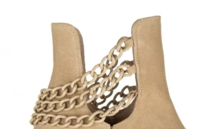 Botki -159 3954 001-P Beż Welur 159026, Beż, Skóra naturalna | Bayla Clearance