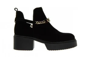Botki -159 4468 003-P Czarny Welur 159076, Skóra naturalna | Bayla Sale