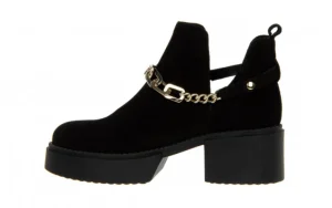 Botki -159 4468 003-P Czarny Welur 159076, Skóra naturalna | Bayla Sale