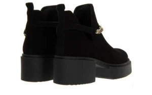 Botki -159 4468 003-P Czarny Welur 159076, Skóra naturalna | Bayla Sale