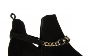 Botki -159 4468 003-P Czarny Welur 159076, Skóra naturalna | Bayla Sale