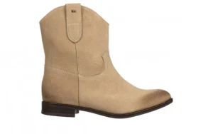 Botki -159 5076 001-P Piasek Welur 159186, Skóra naturalna | Bayla Hot