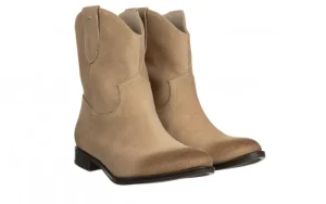 Botki -159 5076 001-P Piasek Welur 159186, Skóra naturalna | Bayla Hot