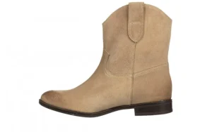 Botki -159 5076 001-P Piasek Welur 159186, Skóra naturalna | Bayla Hot