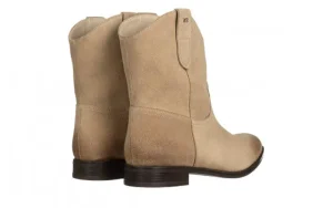 Botki -159 5076 001-P Piasek Welur 159186, Skóra naturalna | Bayla Hot