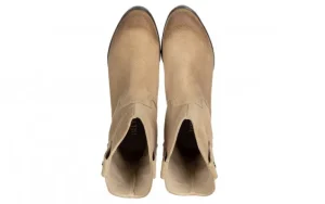 Botki -159 5076 001-P Piasek Welur 159186, Skóra naturalna | Bayla Hot