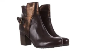 Botki -131 8806 T.Moro, Brąz/ Złoto, Skóra naturalna | Bayla Hot