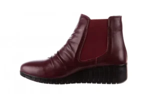 Botki -196 AVCILAR-01 D75 Bordo 196034, Bordowy, Skóra naturalna | Bayla Discount