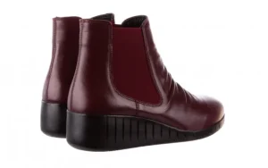 Botki -196 AVCILAR-01 D75 Bordo 196034, Bordowy, Skóra naturalna | Bayla Discount