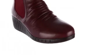 Botki -196 AVCILAR-01 D75 Bordo 196034, Bordowy, Skóra naturalna | Bayla Discount