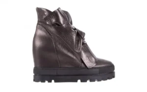 Botki -136 G710 Skóra Antracyt, Szary, Skóra naturalna | Bayla New