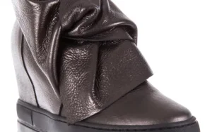 Botki -136 G710 Skóra Antracyt, Szary, Skóra naturalna | Bayla New
