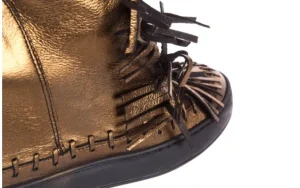 Botki -136 G655 Skóra Złota, Skóra naturalna | Bayla Sale