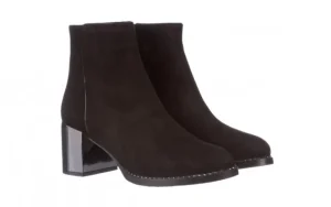 Botki -195 20K-6501 Black Suede 195003, Czarny, Skóra naturalna | Bayla Hot