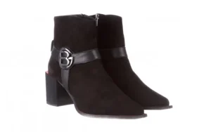 Botki -195 20K-7202-1 Black Suede 195013, Czarny, Skóra naturalna | Bayla Best