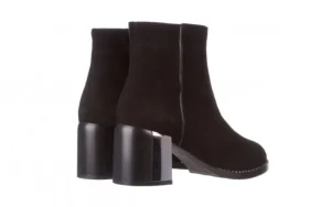 Botki -195 20K-6501 Black Suede 195003, Czarny, Skóra naturalna | Bayla Hot