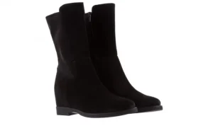 Botki -174 MI3145 Czarny Zamsz, Skóra naturalna | Bayla Fashion